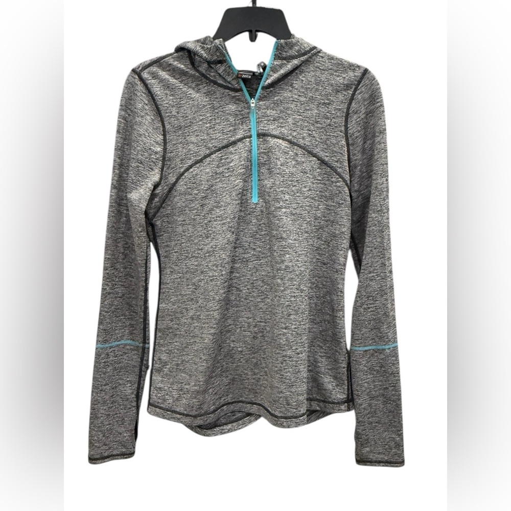 BY zella, quarter-zip, hooded top. Size medium. Used, great condition.